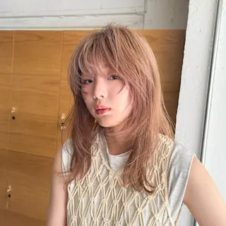ロング カラー 奥村 紘のヘアスタイル