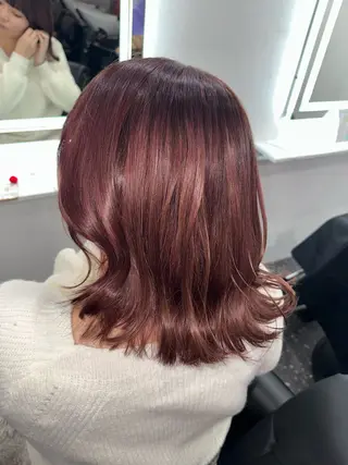 ミディアム カラー 髪質改善⭐️縮毛矯正 中野⭐️Rinaのヘアスタイル