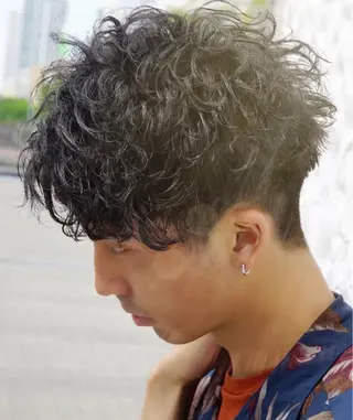 ショート パーマ メンズ 骨格整形カット/ ショート✂️堀夢哉のヘアスタイル