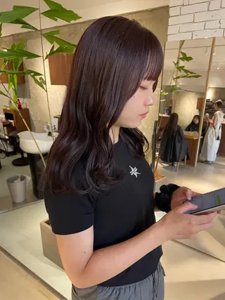 セミロング カラー yuki ♡のヘアスタイル