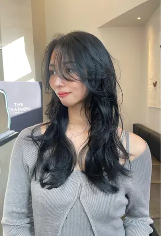 ロング 韓国✖️網紅🖤 パーマYURIYAのヘアスタイル
