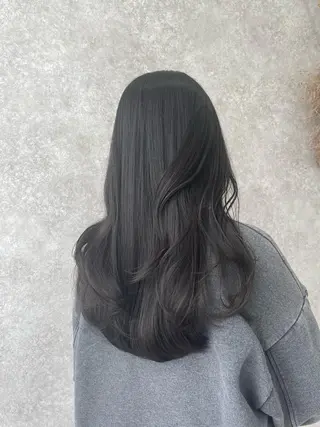 ロング カラー たなか りなのヘアスタイル