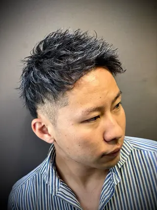 ショート パーマ メンズ 浅見 天翔のヘアスタイル