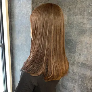 カラー セミロング ♡韓国ヘア♡ ブリーチ✨ハイトーンのヘアスタイル