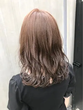 セミロング カラー 赤み消し韓国ヘア レイヤー縮毛🤍渡邉のヘアスタイル