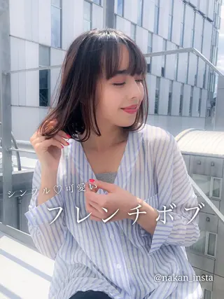 ショート カラー 顔周りレイヤー/ボブ 銀座✨中野まさひろのヘアスタイル