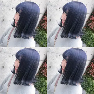 ミディアム カラー ヘアアレンジ TAKUMAブリーチ /切りっぱなし🪽のヘアスタイル