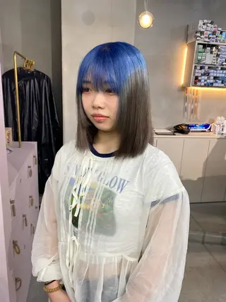 ミディアム カラー 前橋 姫奈のヘアスタイル