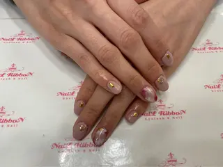 ネイル ネイルリボン 受付スタッフのネイルデザイン