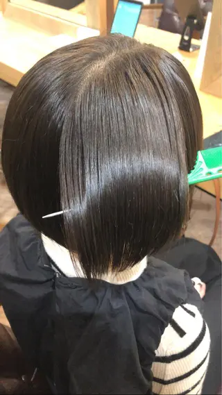 ショート カラー パーマ 縮毛矯正/髪質改善 予約はリクエストからのヘアスタイル