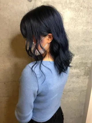 セミロング カラー 💛ブリーチカラー /ブリーチ縮毛💛のヘアスタイル