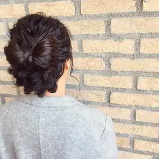 セミロング ヘアアレンジ 菊池 栄里奈のヘアスタイル