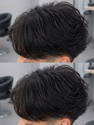 ミディアム パーマ ヘアアレンジ メンズ 🔥ニュアンス フェザー小林海斗🔥のヘアスタイル