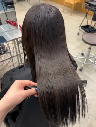 ロング カラー パーマ 縮毛矯正/寒色 カラー/suzunoのヘアスタイル