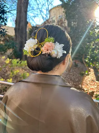ヘアアレンジ ショート🌼パーマ 本間正子のヘアスタイル