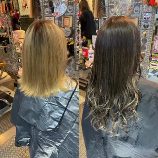ロング カラー ヘアアレンジ 🌈派手髪エクステ ブレイズ🌈ひろとのヘアスタイル