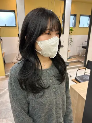 セミロング カラー hub hair レイヤー/透明感のヘアスタイル