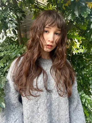 ロング カラー 上品な暖色/丸みボブ Chie🪷のヘアスタイル