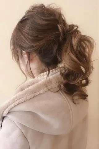 ミディアム カラー ヘアアレンジ Aloa透明感ヘア ♡kanami♡のヘアスタイル