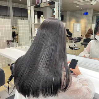 セミロング カラー パーマ ヘアアレンジ メンズ キッズ 🦋韓国レイヤー｜ 透明感グレージュ🦋のヘアスタイル