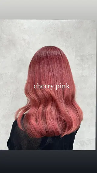 セミロング カラー Rin♡透明感ピンク 🎀白肌ラベンダーのヘアスタイル
