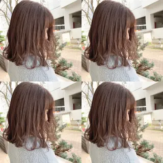 ミディアム カラー パーマ 艶髪・酸性ストレート フリツのヘアスタイル