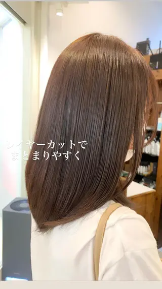 セミロング カラー 似合わせカラー/艶 髪質改善/ヨシザキのヘアスタイル
