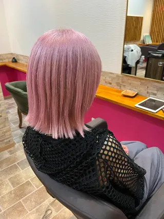 ミディアム カラー ヘアカラー&縮毛矯正 STAR☆RIVERのヘアスタイル