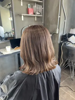 ミディアム カラー 透明感♥韓国ヘア HINAのヘアスタイル