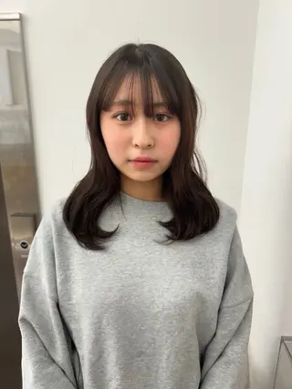 ミディアム ハルカ 透明感カラー 美髪縮毛矯正🥣のヘアスタイル
