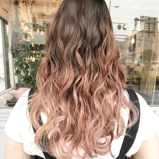 セミロング カラー ヘアアレンジ Mariana/ 鶴原-ハイライトのヘアスタイル