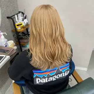 セミロング カラー Lull1人美容室 バレイヤージュのヘアスタイル