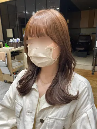 セミロング カラー 顔周り/くびれヘア 韓国ヘア💕風間るなのヘアスタイル
