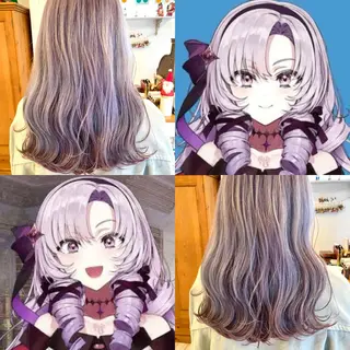 セミロング カラー インナーカラー 推し ブリーチ  髪質改善のヘアスタイル