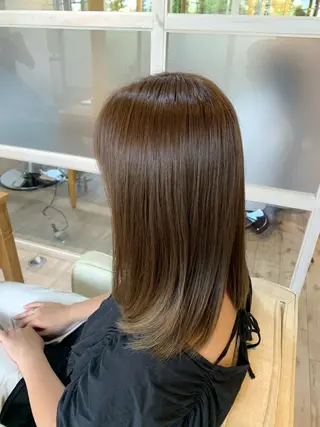 セミロング カラー 🏆蔵前個室 美容院🏆 大川月央のヘアスタイル