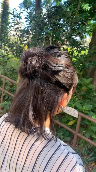 ミディアム ヘアアレンジ ショート🌼パーマ 本間正子のヘアスタイル