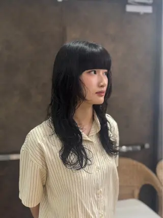 ロング パーマ 縮毛矯正／韓国ヘア AO俊介🌐のヘアスタイル