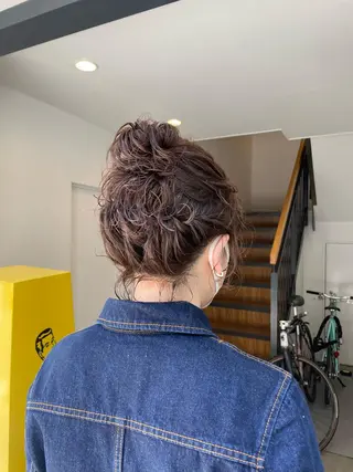 ミディアム ヘアアレンジ 心斎橋/レイヤー/ ブリーチ/モエのヘアスタイル