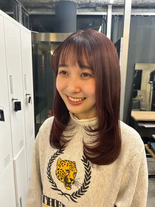 ミディアム モテヘア 韓国ヘアhikariのヘアスタイル