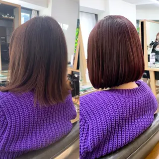 セミロング カラー パーマ ヘアアレンジ メンズ キッズ ネイル マツエク・マツパ アイブロウ レイヤーカット 🌿透け感カラーのヘアスタイル