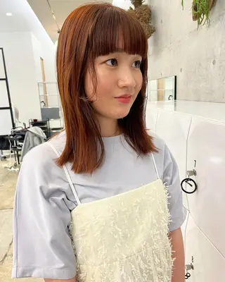 ミディアム カラー 暖色カラー/ピンク カラー/HARUKAのヘアスタイル