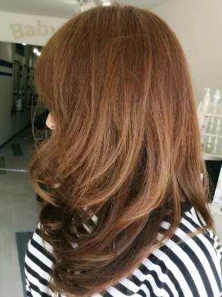 セミロング ロング カラー パーマ 畑中秀平💛艶髪💜 Babylon 代表のヘアスタイル