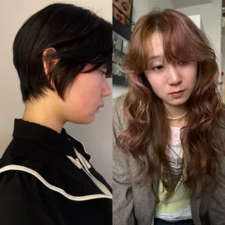 セミロング aya/ブリーチ/ ボブ/ショートのヘアスタイル
