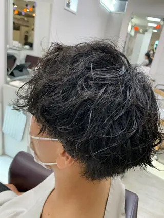 ショート パーマ メンズ 奥野 理香子のヘアスタイル
