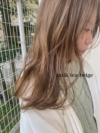 セミロング カラー 透明感カラー👑 井上美乃里のヘアスタイル