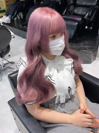 ロング カラー パーマ ヘアアレンジ メンズ キッズ ネイル マツエク・マツパ アイブロウ 🎀韓国レイヤー YURINA🎀のヘアスタイル