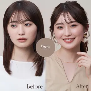 レイヤー 艶々カラーのヘアスタイル
