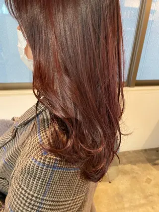 セミロング カラー ベージュカラー🤎 鈴木サトミのヘアスタイル