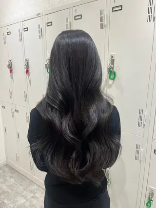 ロング カラー 艶カラー/暗髪/韓国 /着付け/ムカワのヘアスタイル
