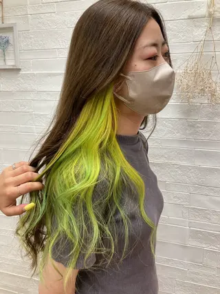 ミディアム カラー パーマ 縮毛矯正/ /関内/あべももこのヘアスタイル